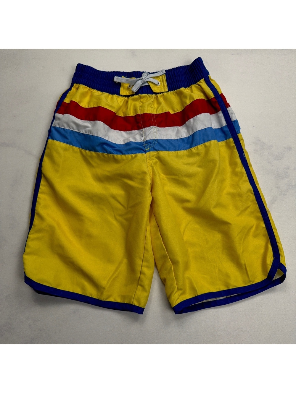 kidpik Swim Trunks Colorblock Striped Elastic Waist - Boys XL